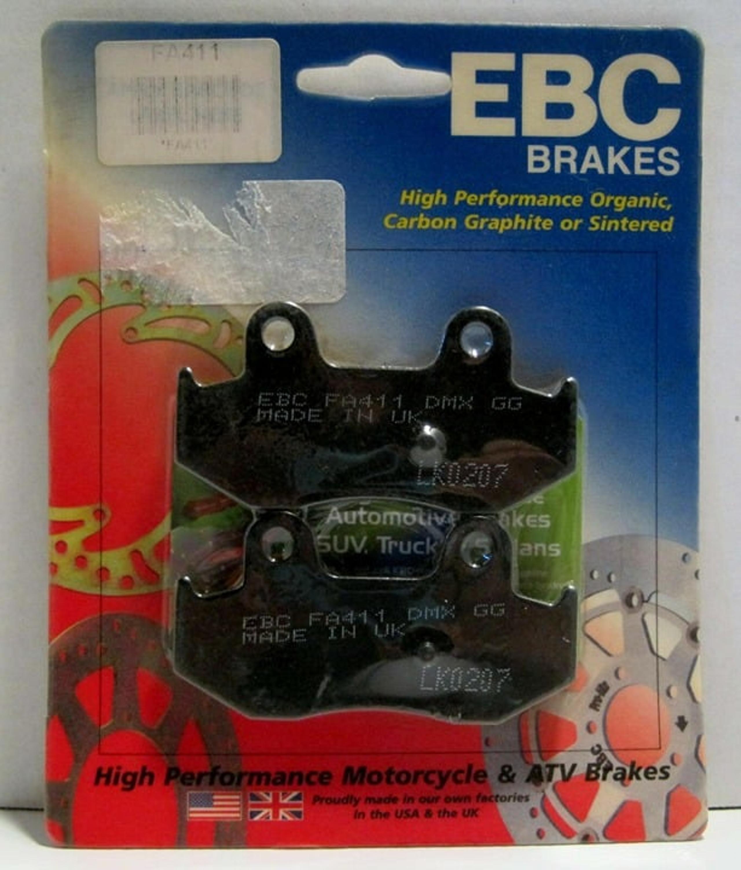 EBC Brakes FA411 FA 411 High Performance Non-Asbestos Organic Brake Pads - NOS
