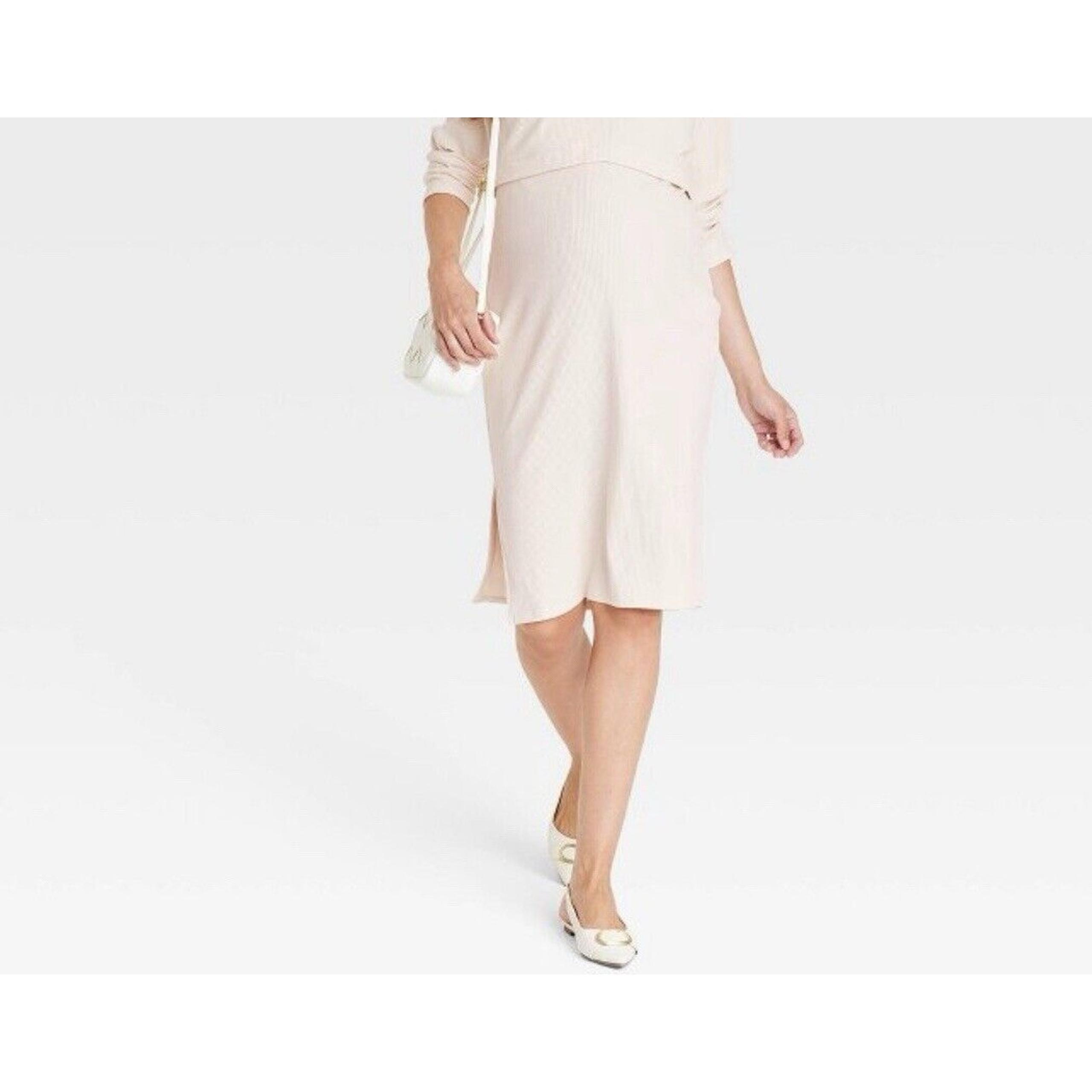 Isabel Maternity- Maternity Knit Skirt- Cream Women’s XXL NWT