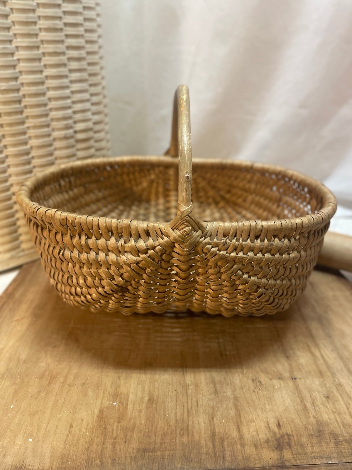 Vintage Woven Collecting Split Egg Basket