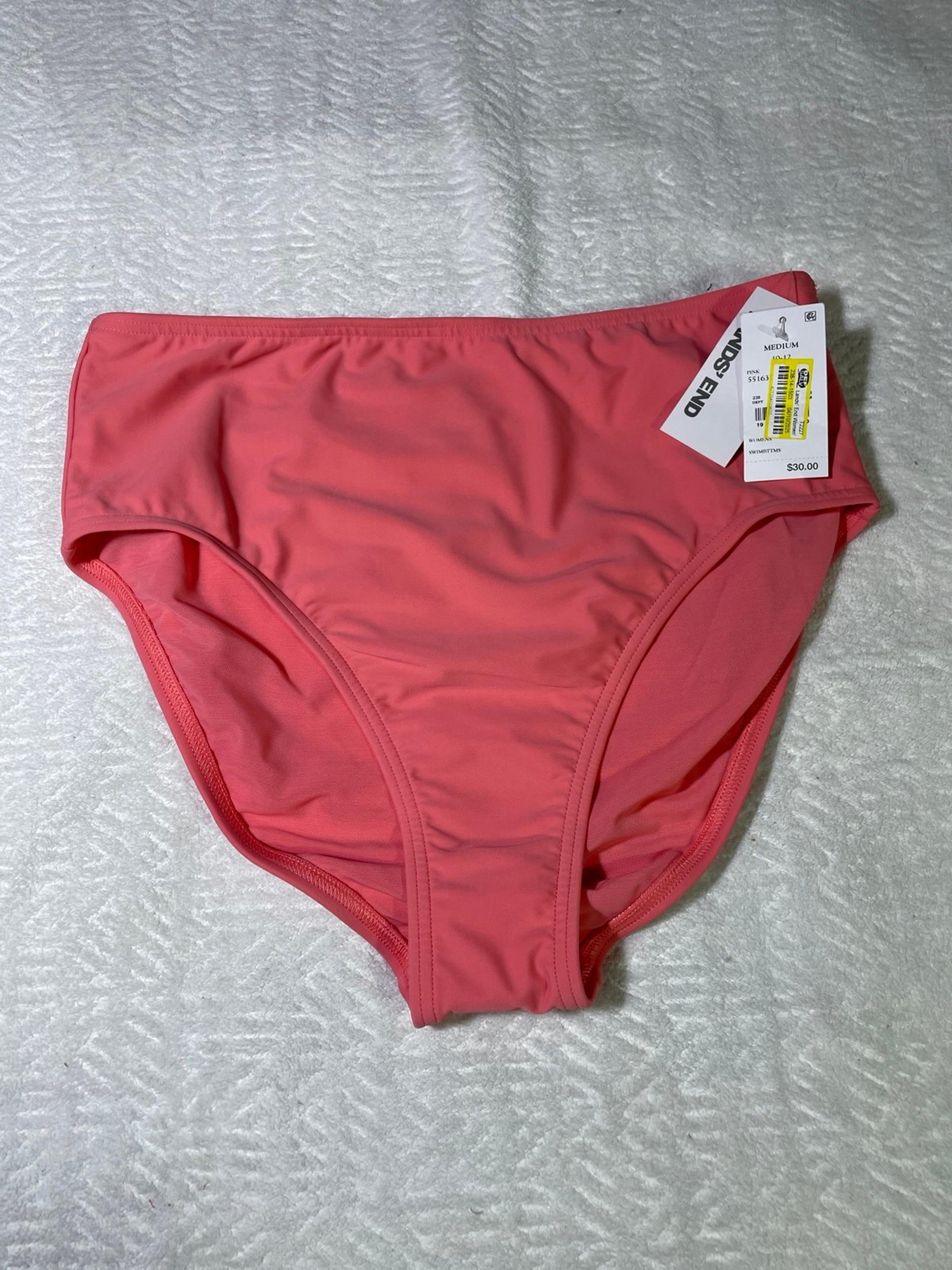 Lands’ End Women’s Bikini Bottom Medium (10-12) Pink