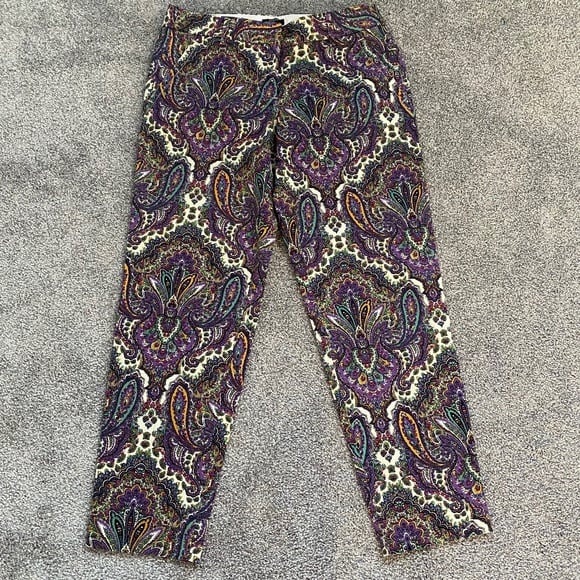 J Crew Stretch City fit paisley pants