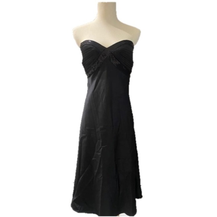 Calvin Klein Little Black Dress Sequin Strapless Wedding Guest 8