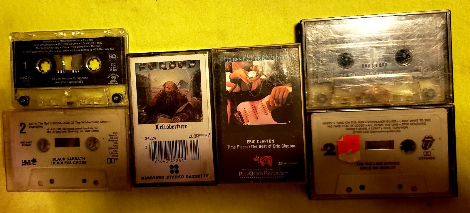 6 classic rock cassette tapes