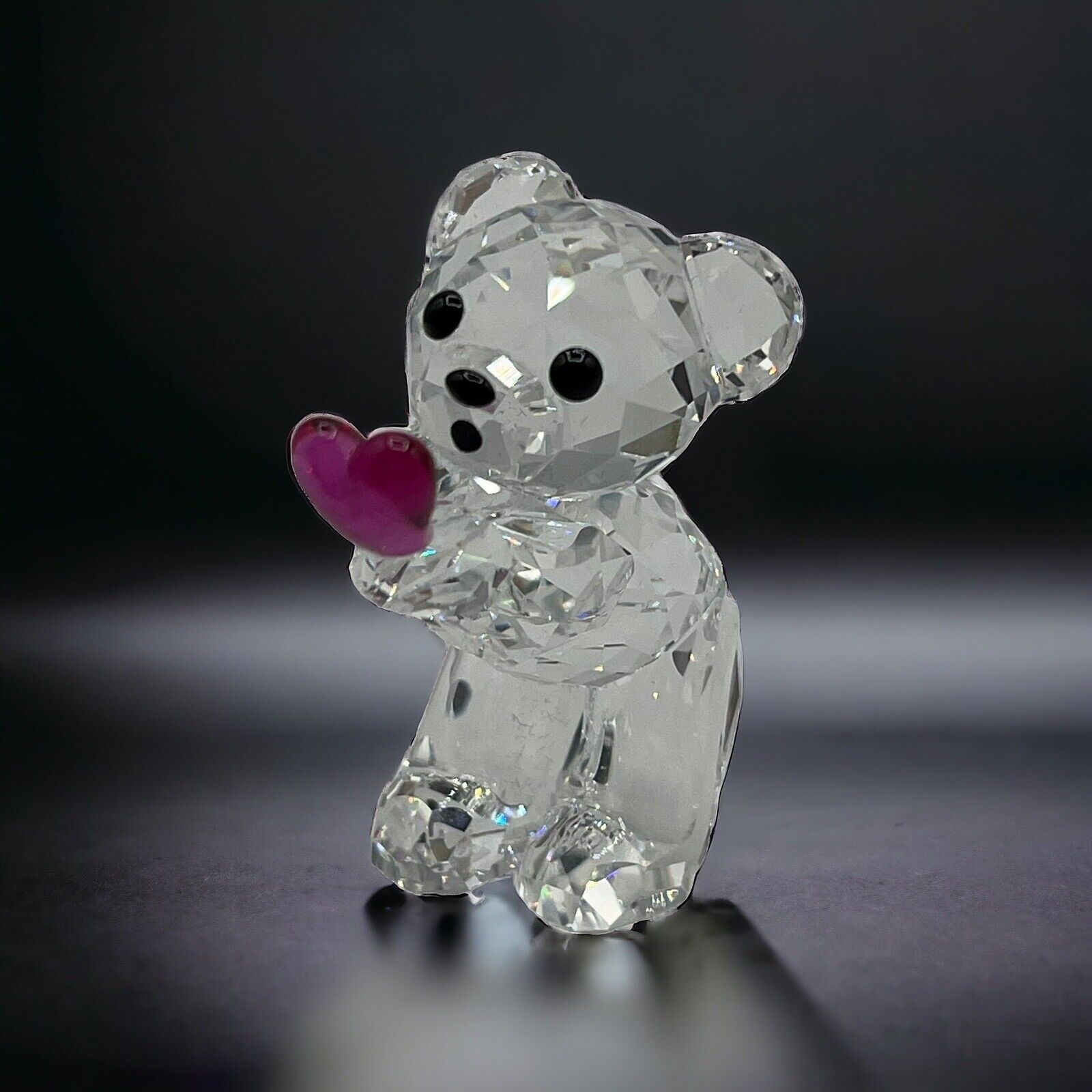 Retired Swarovski Crystal Kris Bear Blowing Kisses Animal Sculpture Figurine