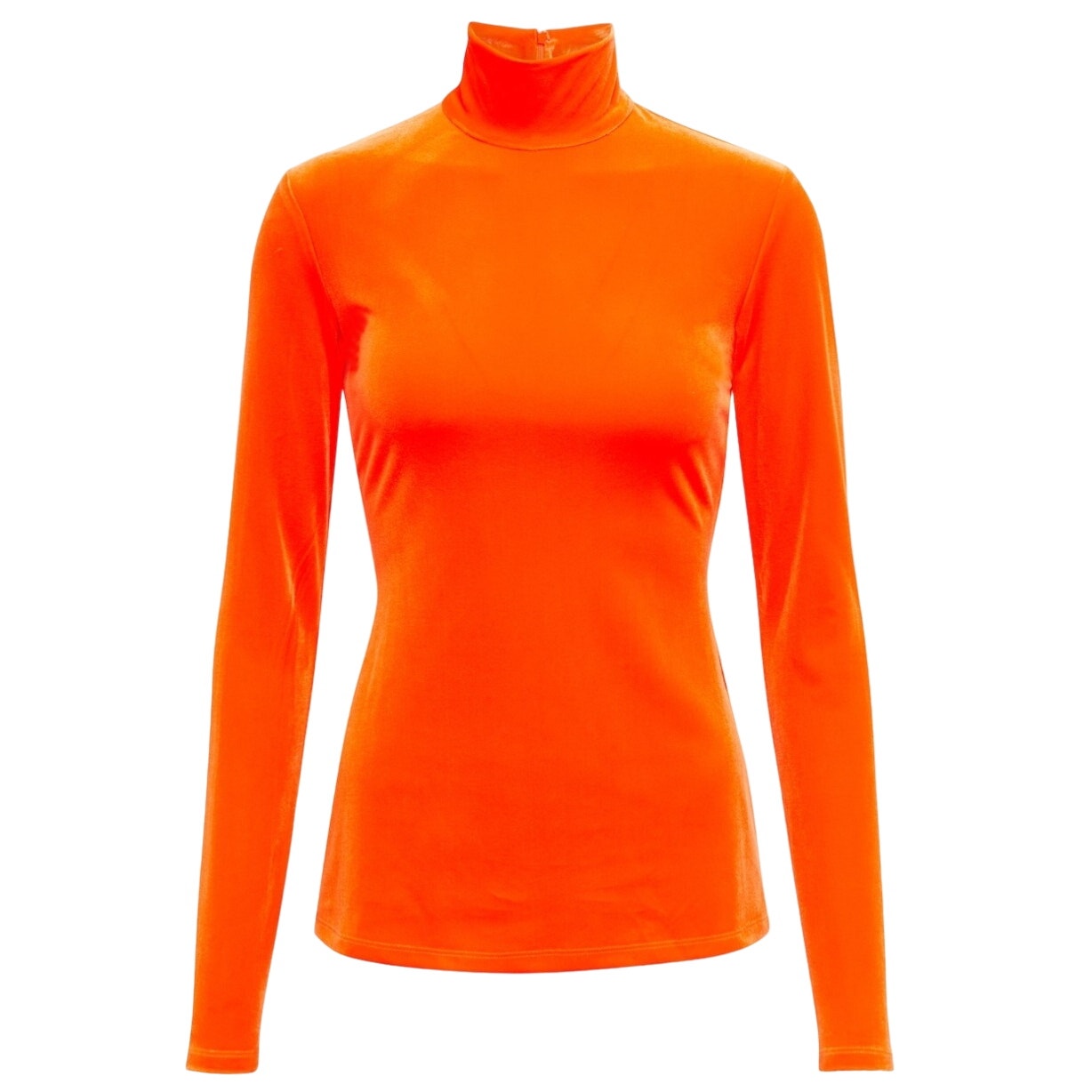Victoria Bekham Turtleneck Velvet Orange Top 4