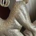 Vintage Glitter Thin Metal Reindeer Deer Christmas Candle Holder Votive Pair