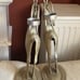 Vintage Glitter Thin Metal Reindeer Deer Christmas Candle Holder Votive Pair