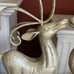 Vintage Glitter Thin Metal Reindeer Deer Christmas Candle Holder Votive Pair