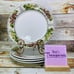 Oneida TUSCAN GRAPES Cheri Blum Rim Panels Dots Stoneware Dinner Plates Set 4