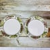 Oneida TUSCAN GRAPES Cheri Blum Rim Panels Dots Stoneware Dinner Plates Set 4