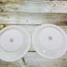 Oneida TUSCAN GRAPES Cheri Blum Rim Panels Dots Stoneware Dinner Plates Set 4