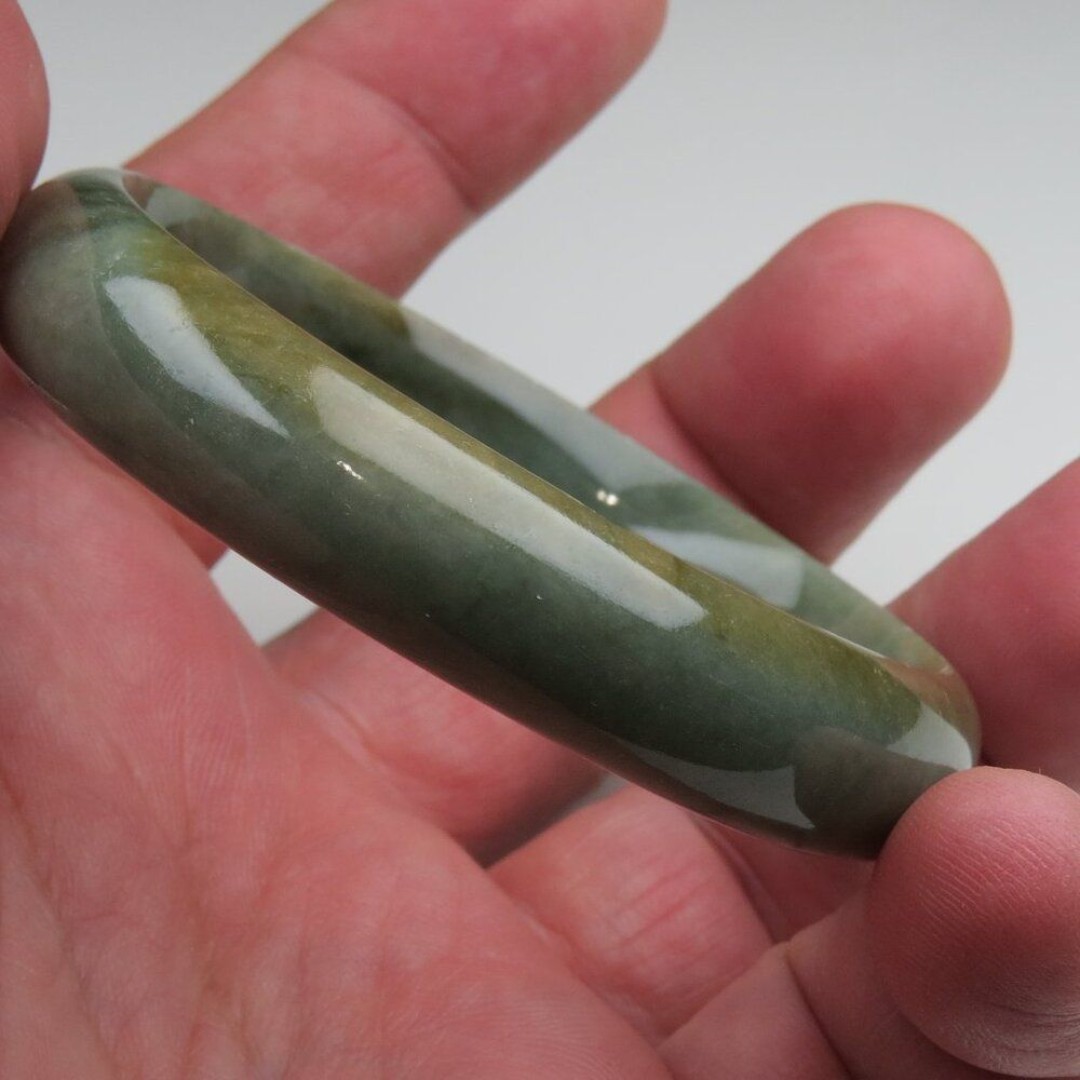 Natural Jade Bangle 2.5 inches=58mm .Other styles and sizes Available in my shop