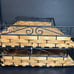 Matching Vintage Woven Wicker Metal Wall Letter Caddy & Desk File Organizer