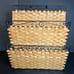 Matching Vintage Woven Wicker Metal Wall Letter Caddy & Desk File Organizer