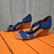 Eric Michael Women's Strappy Suede Espadrille Sandals In Blue EU 41 US 11 NWOT