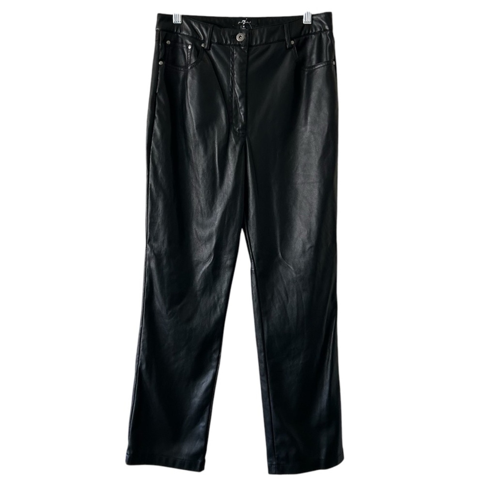 7 for all mankind faux leather straight leg pants womens size medium