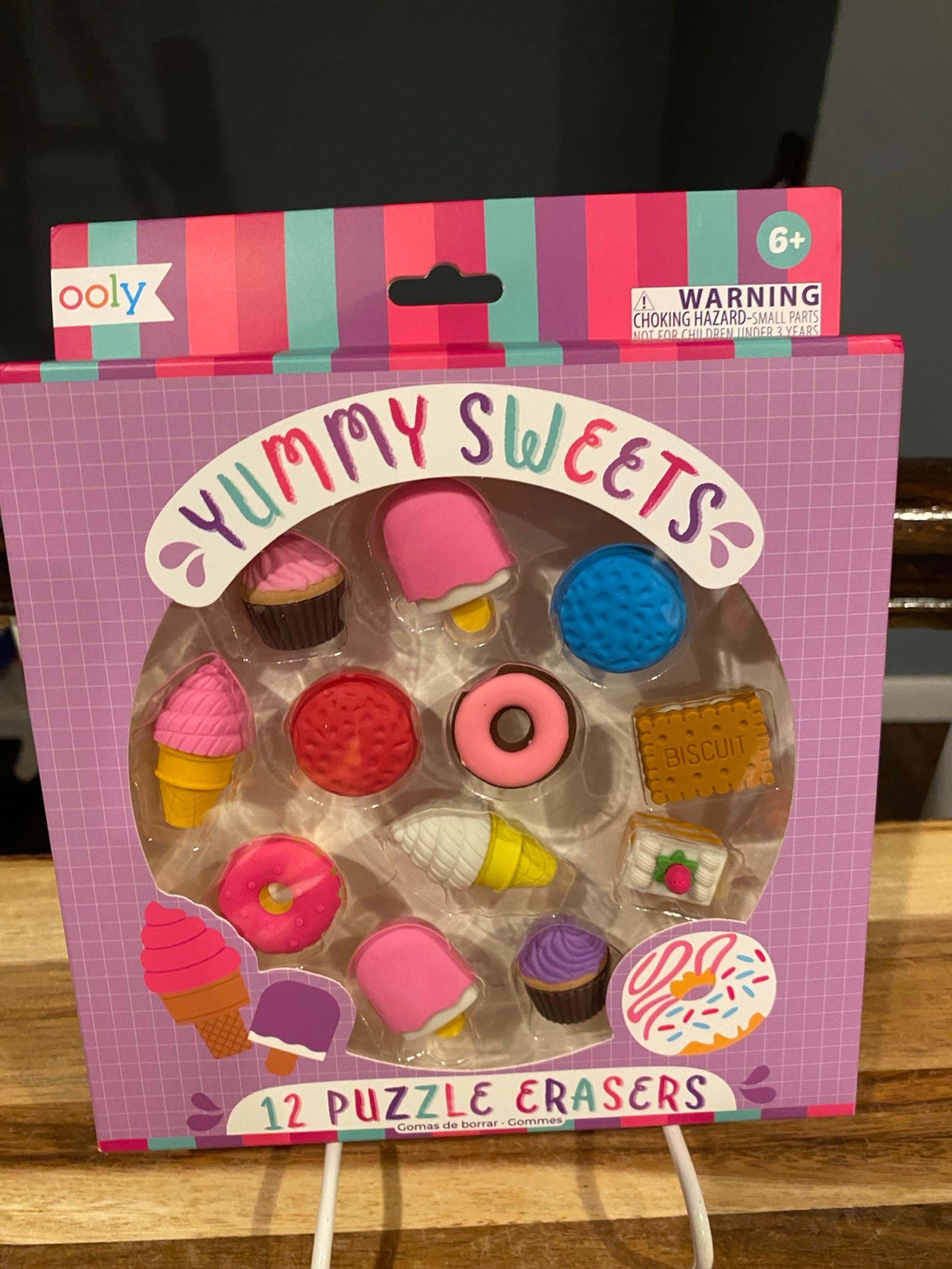 Set of 12 SWEET TREAT puzzle erasers