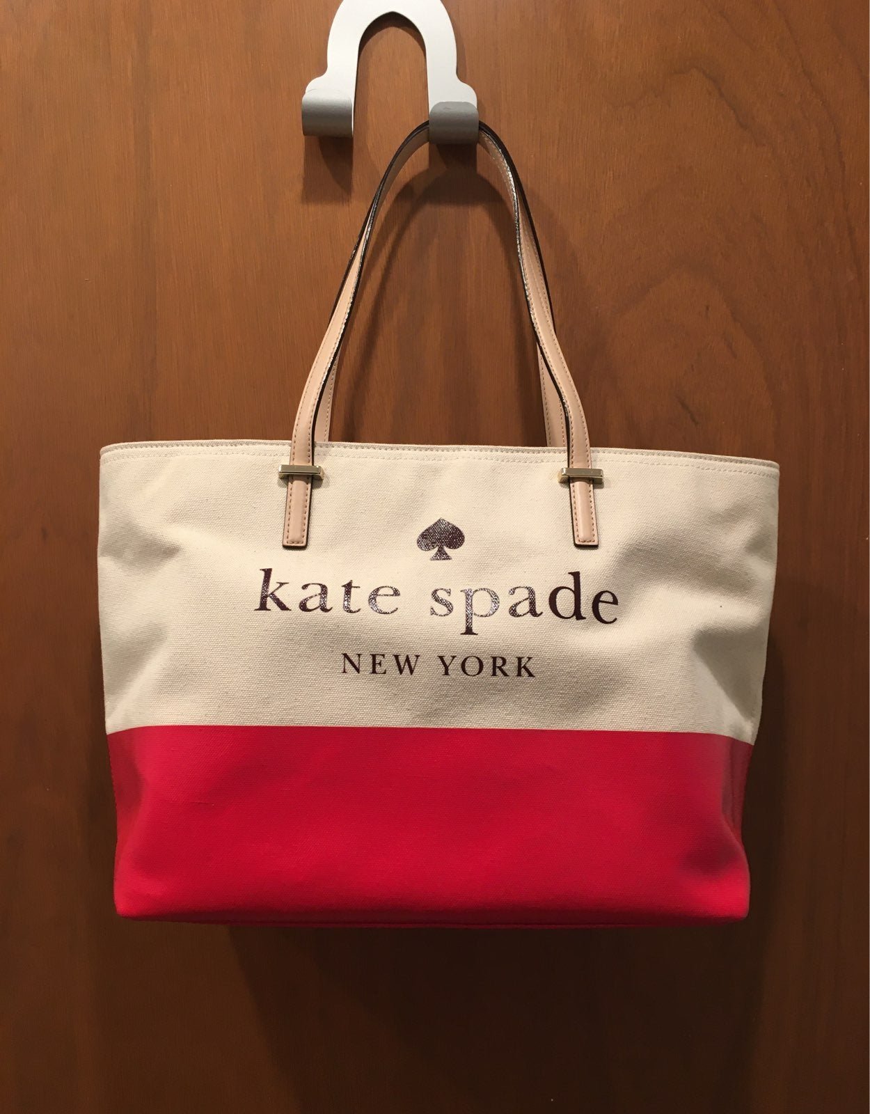 KATE SPADE logo canvas/leather tote