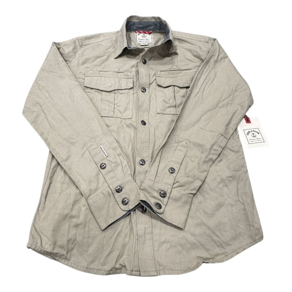 Iron & Resin Western Long Sleeve Heavy Work Shirt Jacket Men's Size S New