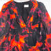 Runaway The Label Karma Midi Dress Flame Black Red Orange Tropical Size Small