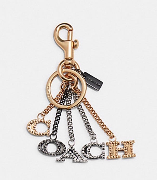 COACH PERFORATED BAG CHARM KEYCHAIN NWT