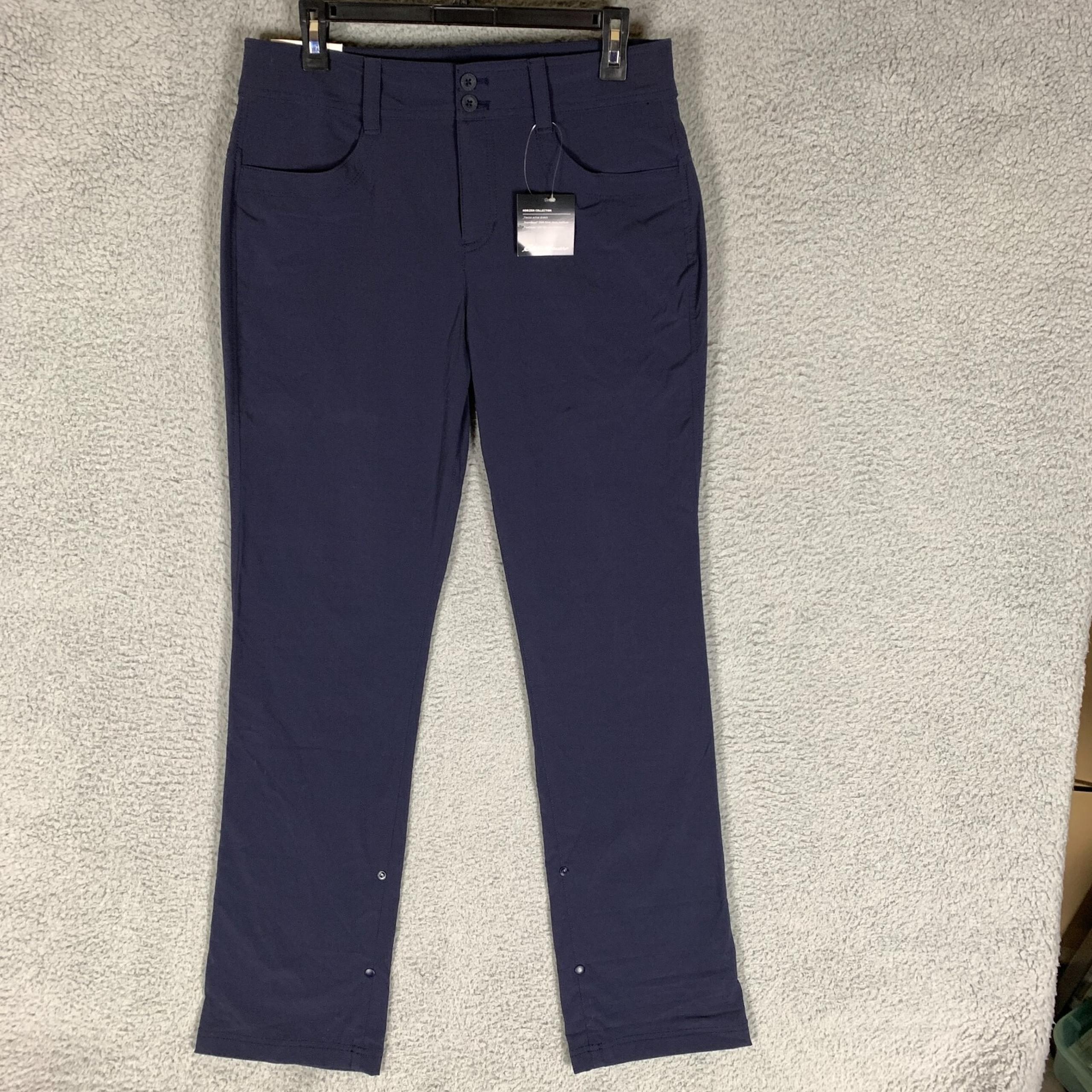 Eddie Bauer Sightscap Horizon Pant Womens 8 Navy Hiking Roll Up NWT $75