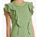 VERONICA BEARD Bea Space Dye Ruffle Cotton T-Shirt NWOT Size Large