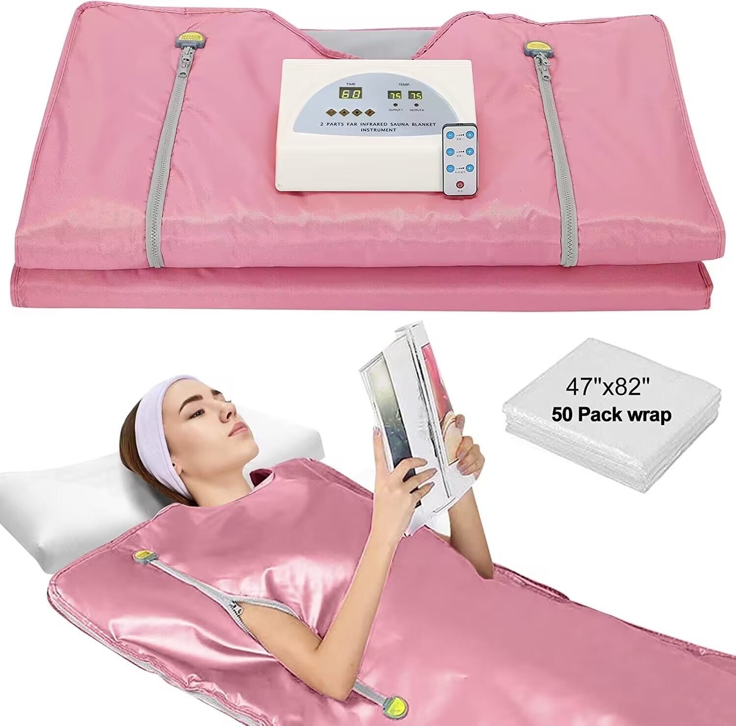 Portable Infrared Sauna Blanket Upgraded Zipper Version