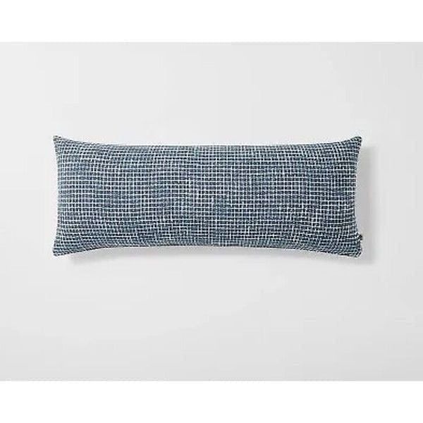 Hearth & Hand 12x30 Textured Grid Lines Lumbar Throw Pillow Sterling Blue