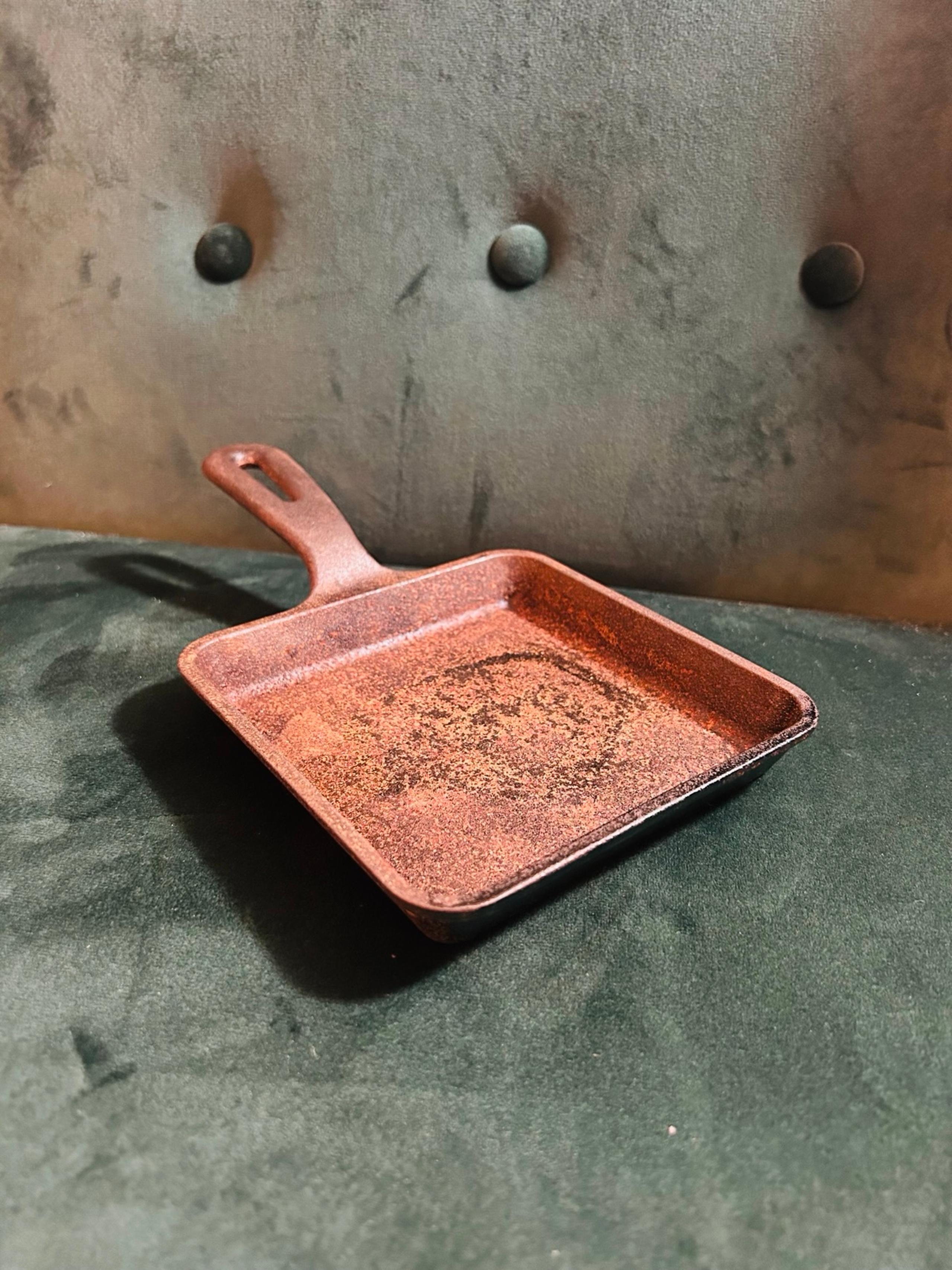 Vintage Square Cast Iron Skillet 5.5in Lodge Brand Made in USA