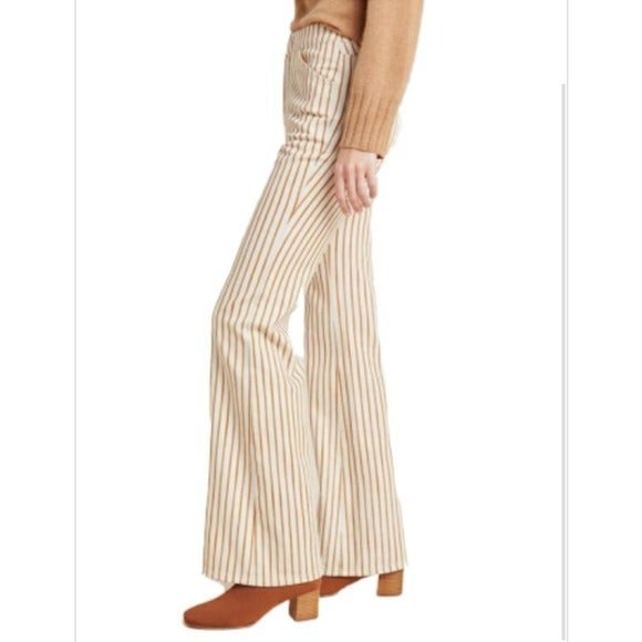 ANTHROPOLOGIE WIDE LEG STRIPED PANTS 28