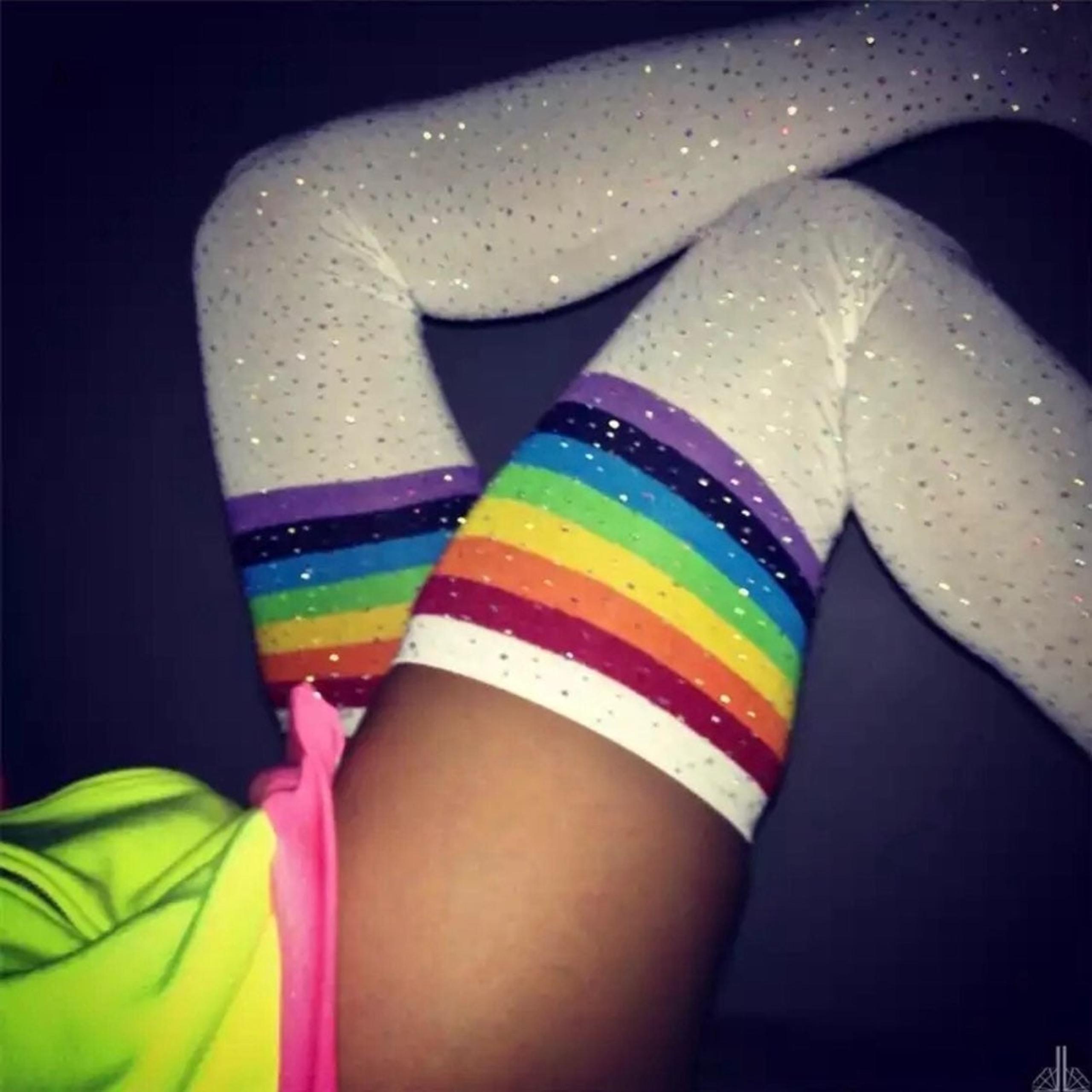 Women’s Over the Knee Rainbow Socks