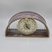 Takane Purple Stained Slag Glass Mantle Clock Quartz Movement Vintage