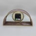 Takane Purple Stained Slag Glass Mantle Clock Quartz Movement Vintage