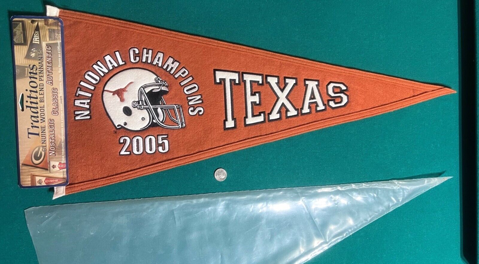 Texas Longhorns 2005 NCAA National Champions Embroidered Wool Pennant w/ Tags