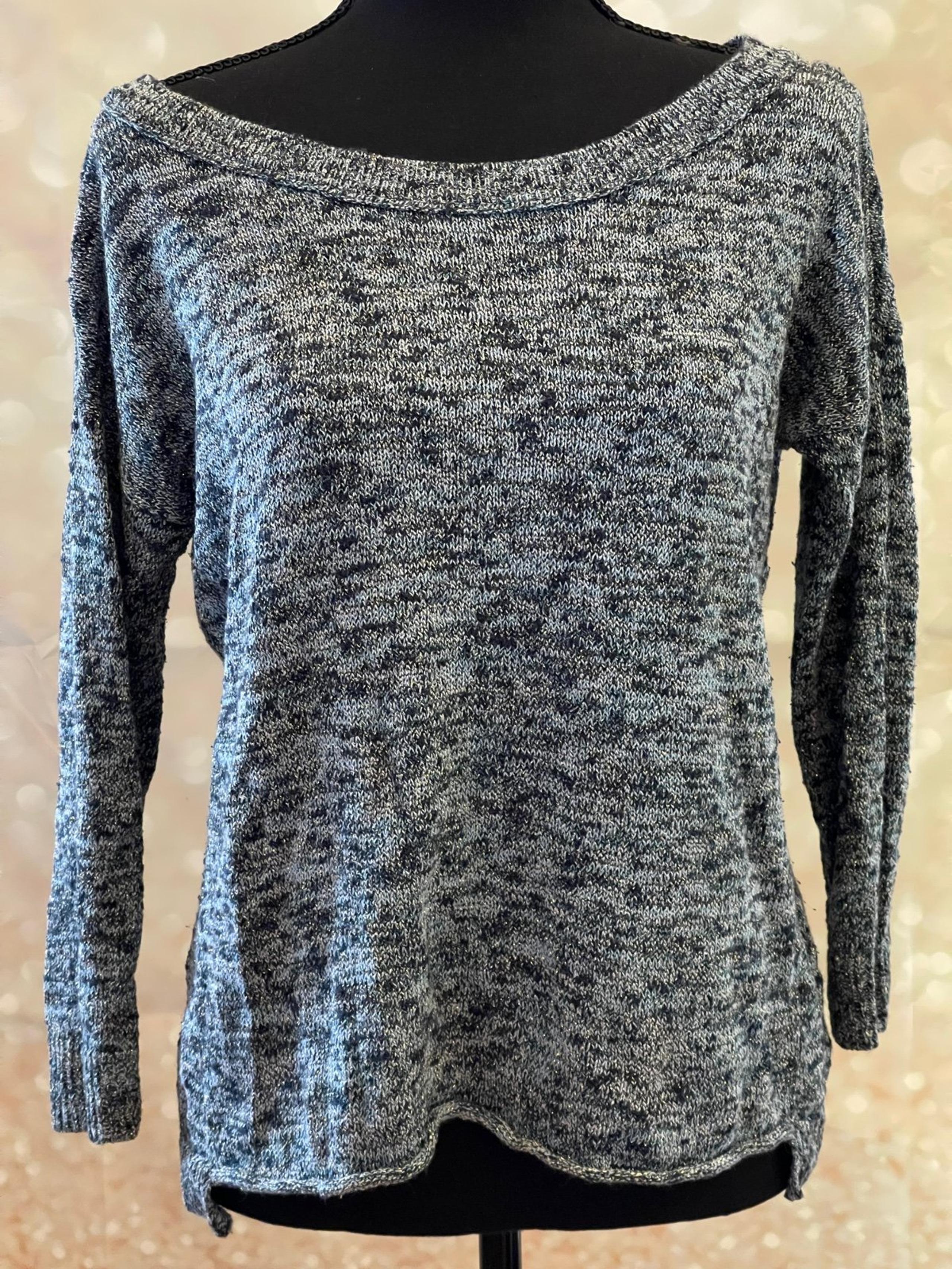 American Eagle S Scoop Neck Sweater with Metallic Accent