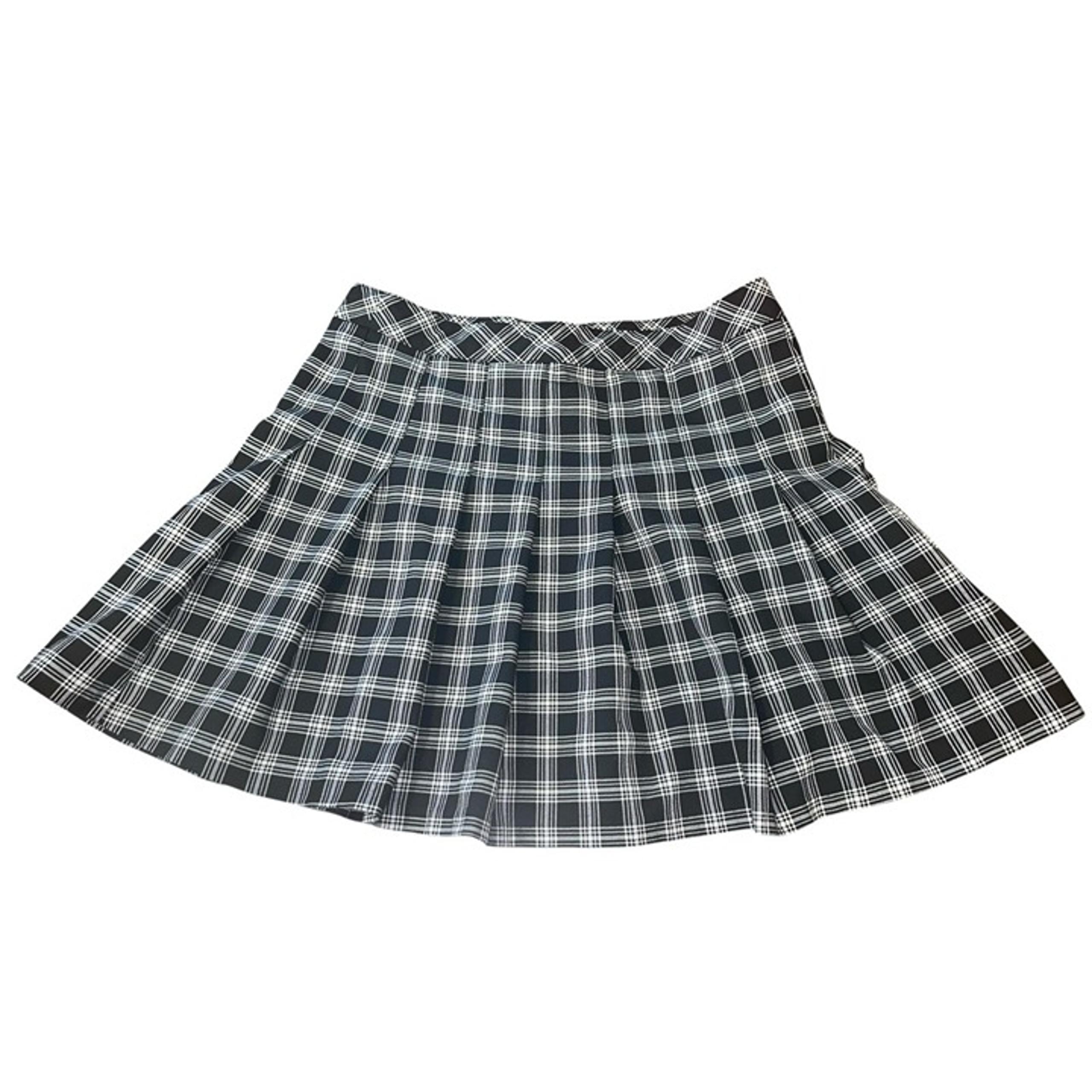 H&M DIVIDED Women's Size 10 Black and White Plaid Pleated Skirt