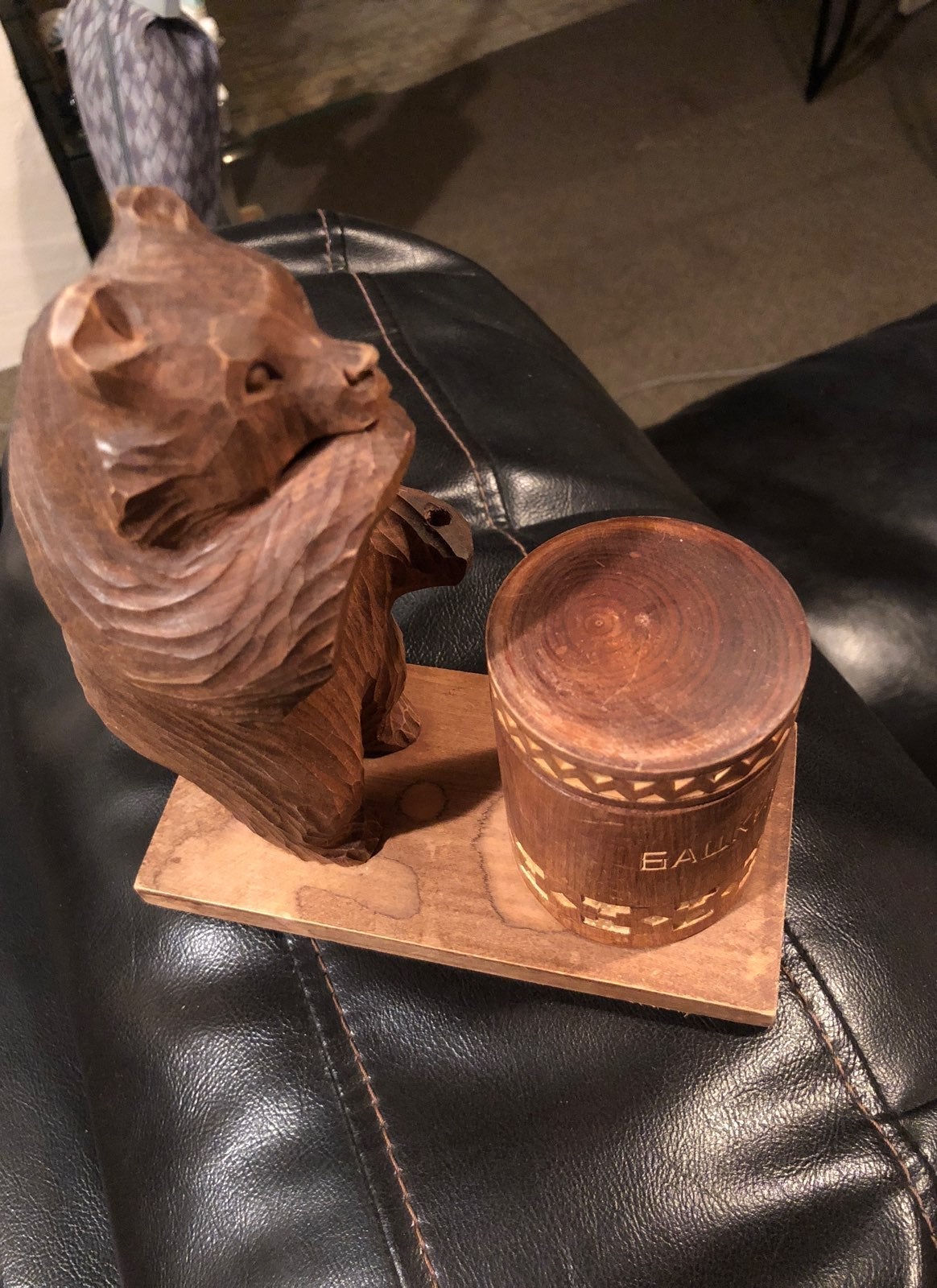 Hand carved Russian Honeypot Bear Barrel