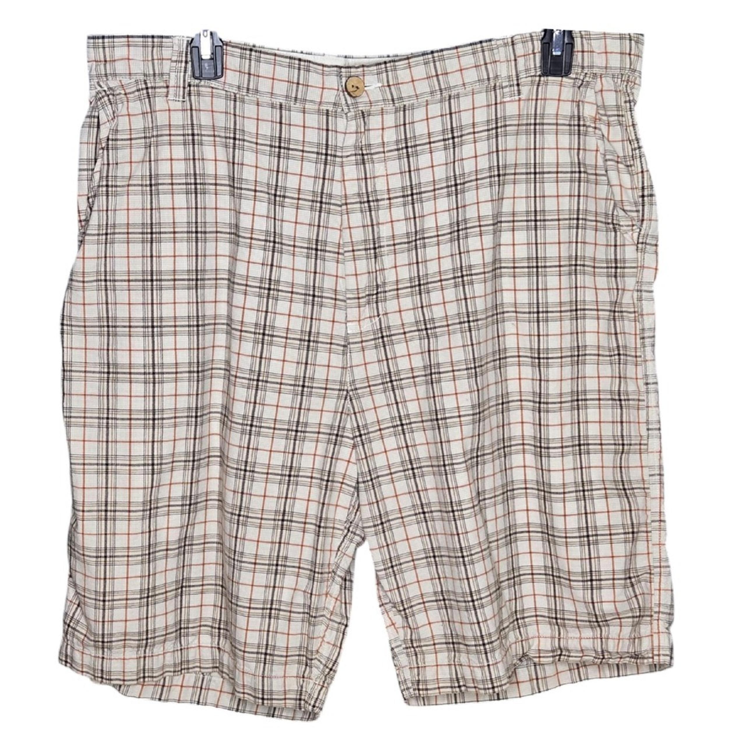 Urban Up Shorts Brown Beige Chino Pockets Outdoor Casual Cotton Men 40 Flaw