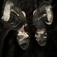 Marciano/Guess Black “Reiko” Ankle Wrap Heels