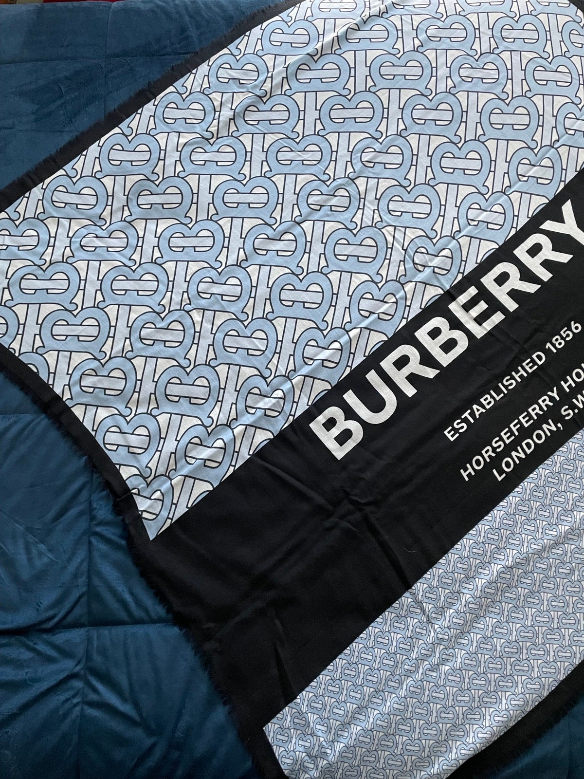 Burberry Horseferry print wool silk large scarf
