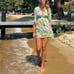 Trina Turk Silk Sheer Beach Cover Up Psychedelic Colors Women’s Size Large