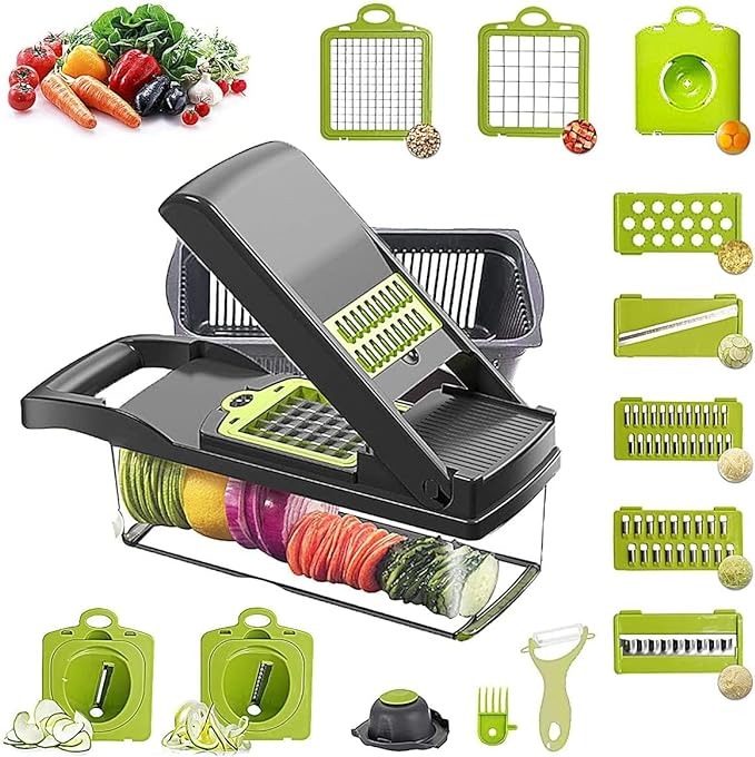 Vegetable Chopper Onion Chopper Pro Spiralizer Multifunctional 15 in 1