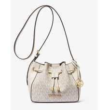 MICHAEL KORS Phoebe Small Logo Bucket Bag - Light Cream