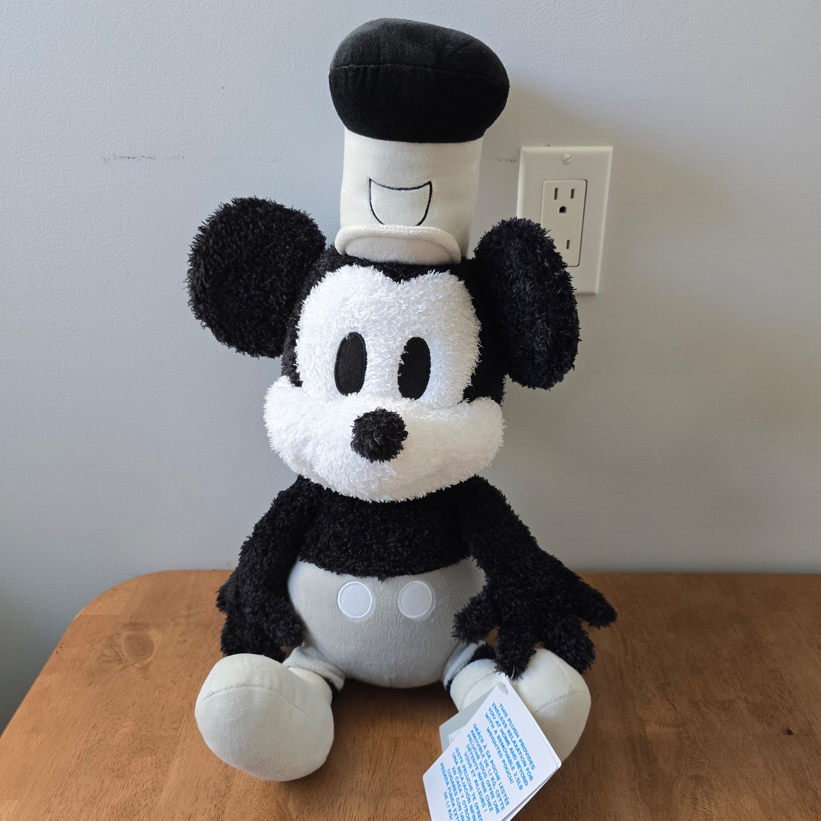 Disney Parks Mickey Mouse Weighted Plush - Steamboat Willie 17-3/4 NWT