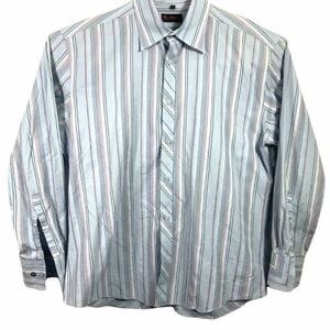 Ben Sherman Mens Button Front Shirt Blue XL New