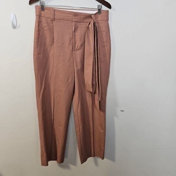 J. Crew Collection Wool Stretch Tie Waist Trouser Womens #J5493 Brown Size 10