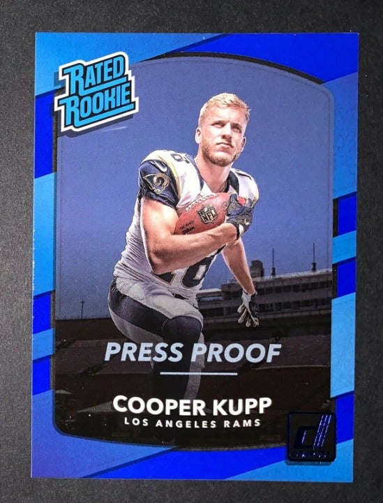 SP RC COOPER KUPP BLUE PRESS PROOF RATED ROOKIE CARD DONRUSS 2017 LA RAMS MVP !!