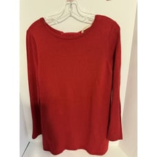 Soft Surroundings Sweater Women's Long Sleeve Pleated Back Boat Neck Red Size M