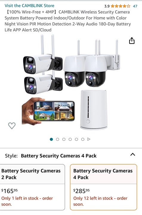 Camblink security cameras w/ nanny cam